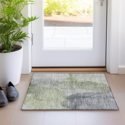 Luxury Washable Indoor/Outdoor Ravenna Fern 1'8" x 2'6" Rug