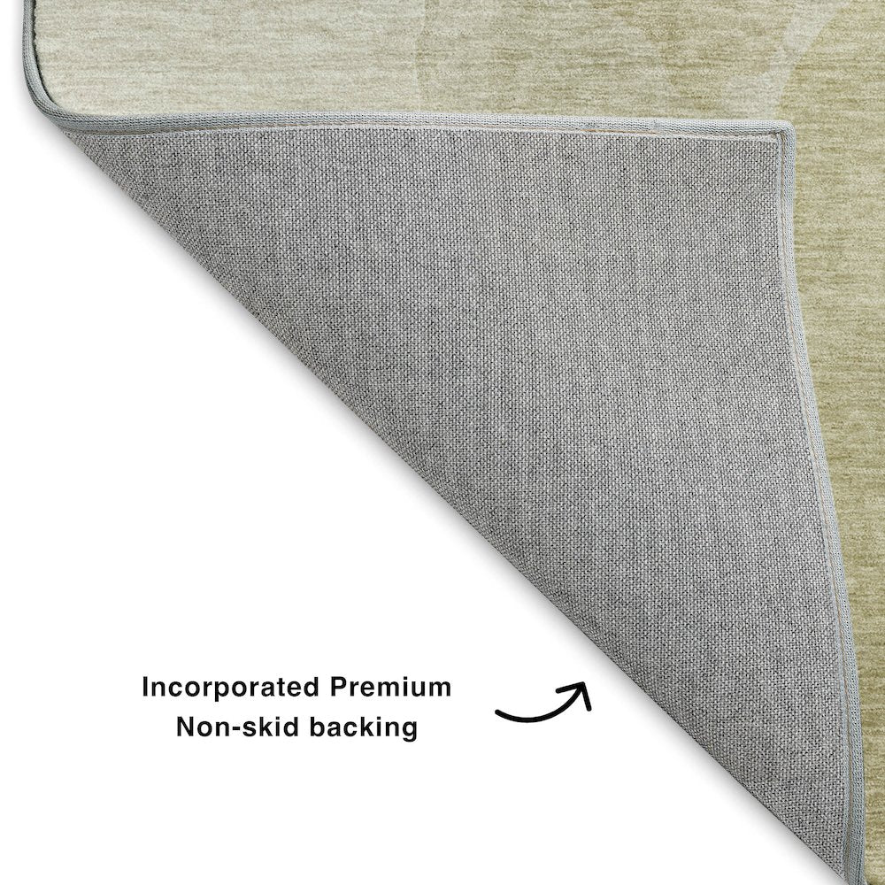 Luxury Washable Indoor/Outdoor Ravenna Putty 1'8" x 2'6" Rug