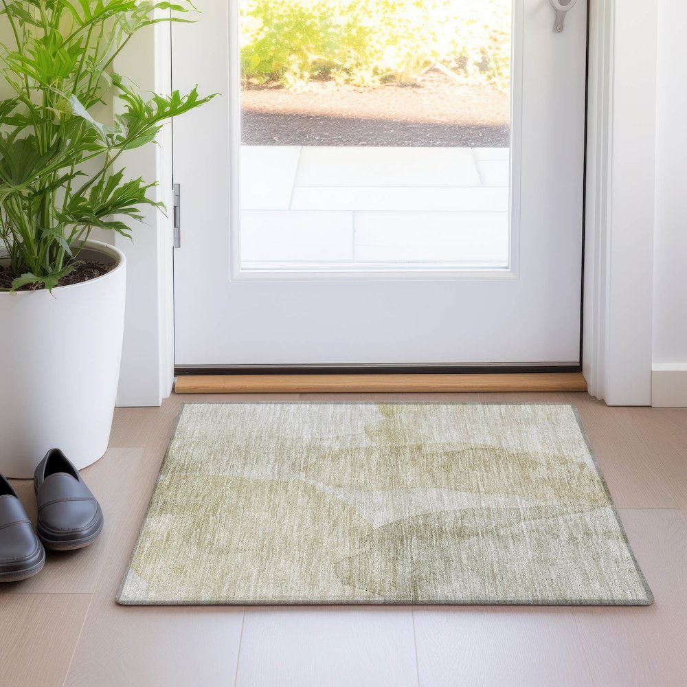 Luxury Washable Indoor/Outdoor Ravenna Putty 1'8" x 2'6" Rug