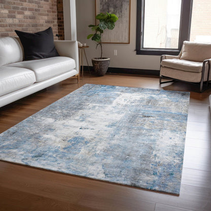 Luxury Washable Indoor/Outdoor Ravenna Blue 2'6" x 3'10" Rug