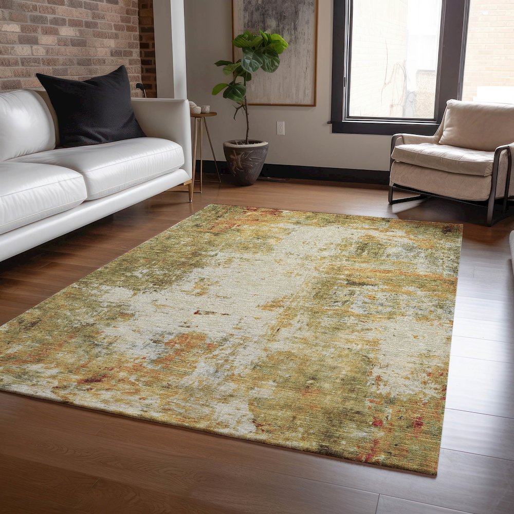 Luxury Washable Indoor/Outdoor Ravenna Olive 2'6" x 3'10" Rug