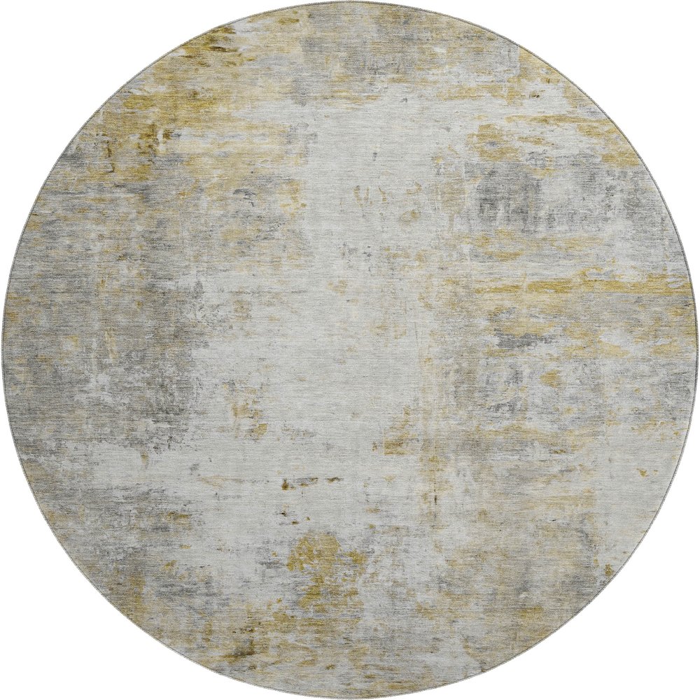 Luxury Washable Indoor/Outdoor Ravenna Taupe 8' x 8' Round Rug