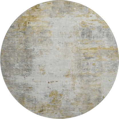 Luxury Washable Indoor/Outdoor Ravenna Taupe 8' x 8' Round Rug
