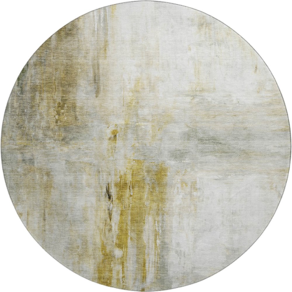 Luxury Washable Indoor/Outdoor Ravenna Taupe 8' x 8' Round Rug