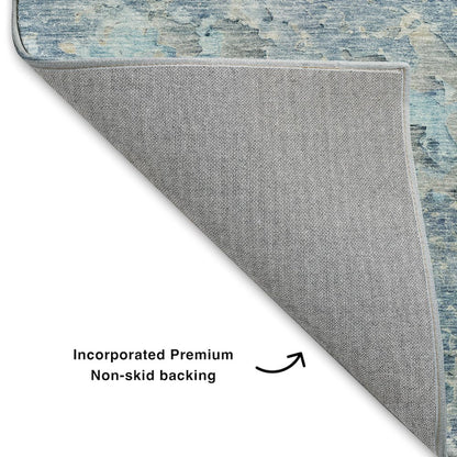 Luxury Washable Indoor/Outdoor Ravenna Blue 1'8" x 2'6" Rug