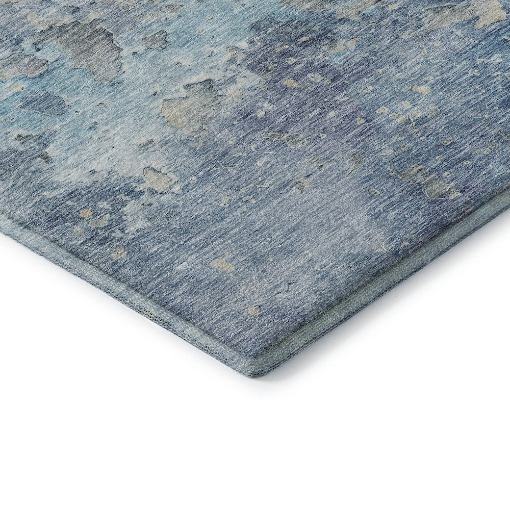 Luxury Washable Indoor/Outdoor Ravenna Blue 1'8" x 2'6" Rug