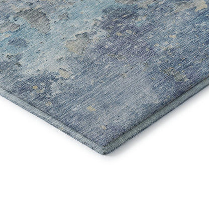 Luxury Washable Indoor/Outdoor Ravenna Blue 1'8" x 2'6" Rug