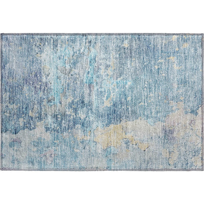 Luxury Washable Indoor/Outdoor Ravenna Blue 1'8" x 2'6" Rug
