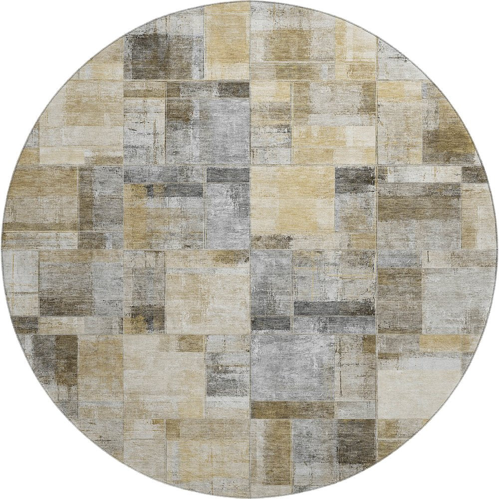 Luxury Washable Indoor/Outdoor Ravenna Granite 8' x 8' Round Rug