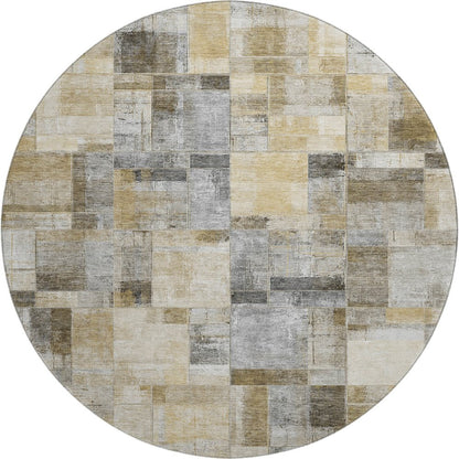 Luxury Washable Indoor/Outdoor Ravenna Granite 8' x 8' Round Rug