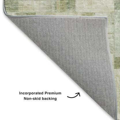 Luxury Washable Indoor/Outdoor Ravenna Sage 1'8" x 2'6" Rug