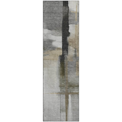 Luxury Washable Indoor/Outdoor Ravenna Gray 2'3" x 7'6" Runner Rug
