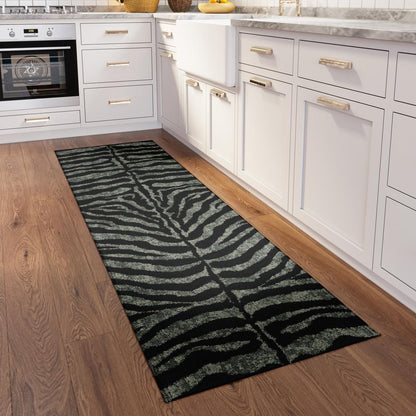 Safari Shadow Animal Animal Print 2'3" x 7'6" Runner Rug Shadow ASF31