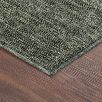 Luxury Washable Indoor/Outdoor Soft Essentials SE1 Green 1'8" x 2'6" Rug