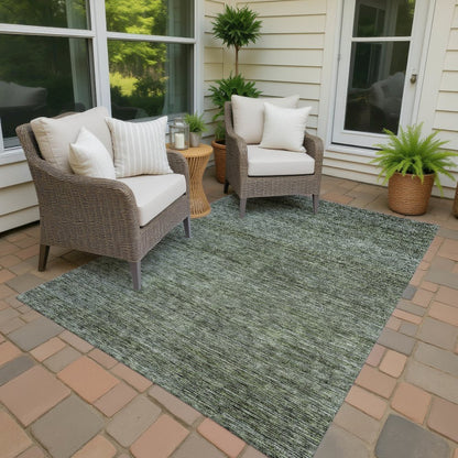 Luxury Washable Indoor/Outdoor Soft Essentials SE1 Green 1'8" x 2'6" Rug