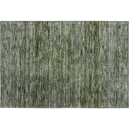 Luxury Washable Indoor/Outdoor Soft Essentials SE1 Green 1'8" x 2'6" Rug