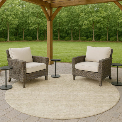 Luxury Washable Indoor/Outdoor Soft Essentials SE1 Brown 8' x 8' Rug