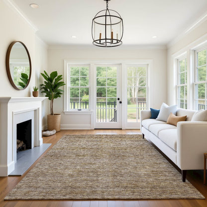 Luxury Washable Indoor/Outdoor Soft Essentials SE1 Brown 2'6" x 3'10" Rug