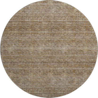 Luxury Washable Indoor/Outdoor Soft Essentials SE1 Brown 8' x 8' Rug