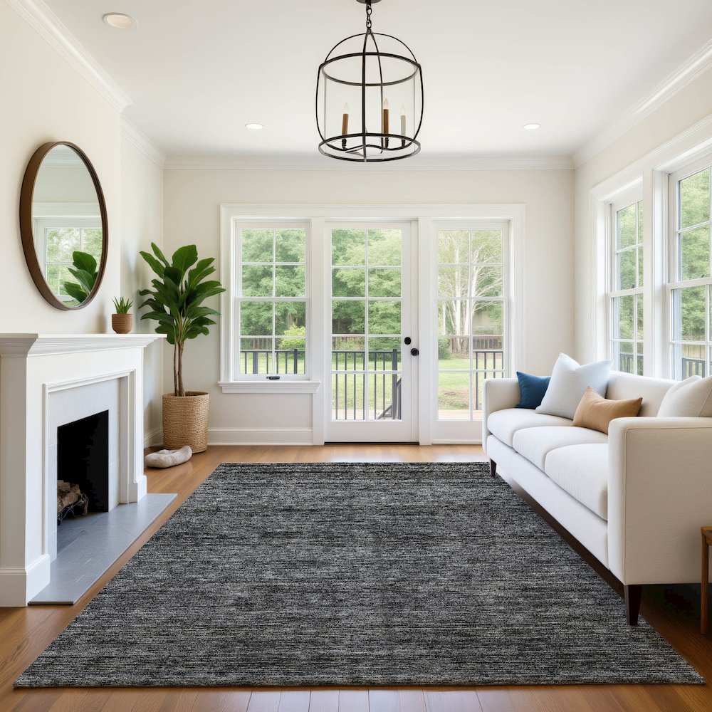Luxury Washable Indoor/Outdoor Soft Essentials SE1 Gray 2'6" x 3'10" Rug