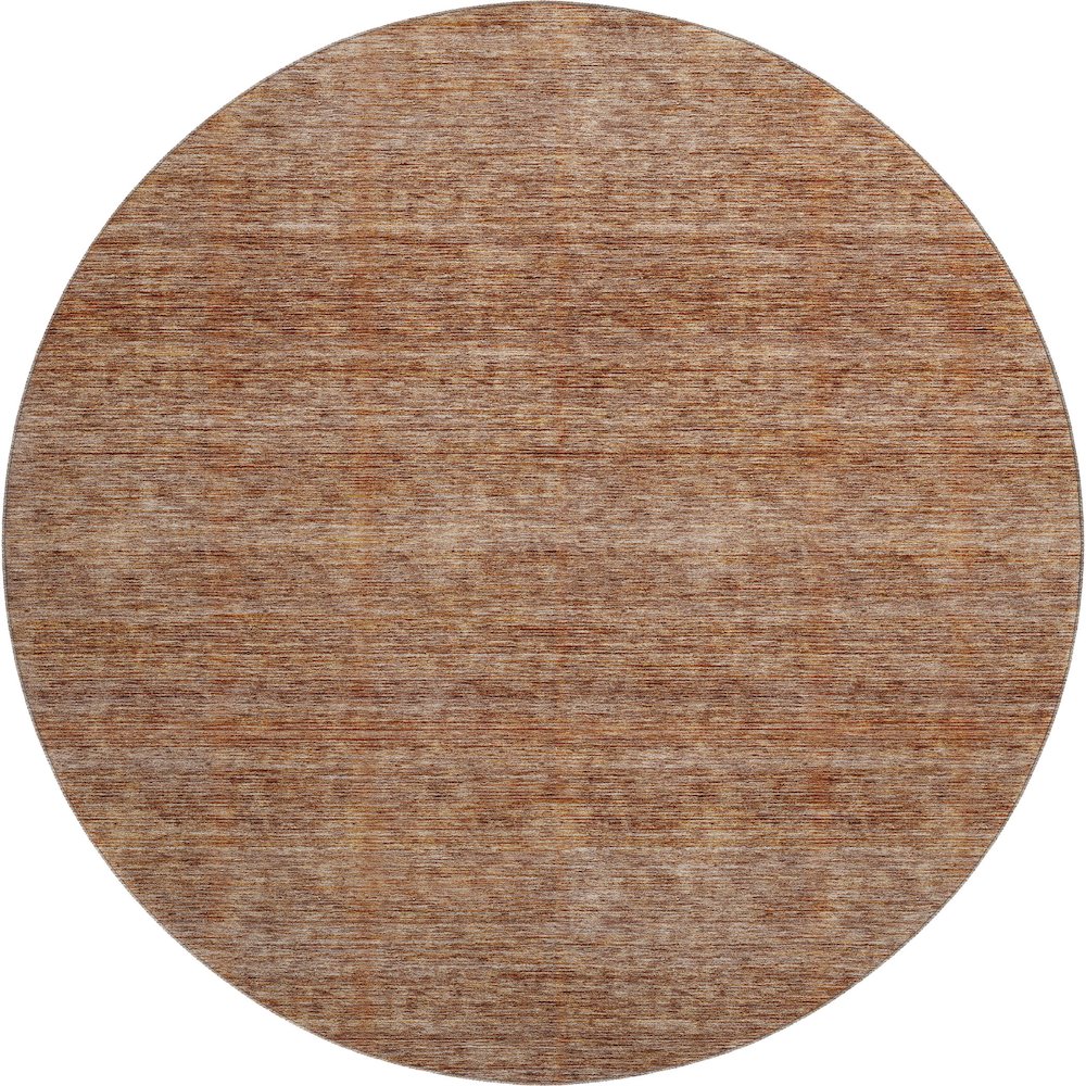 Luxury Washable Indoor/Outdoor Soft Essentials SE1 Orange 8' x 8' Rug