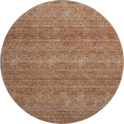 Luxury Washable Indoor/Outdoor Soft Essentials SE1 Orange 8' x 8' Rug