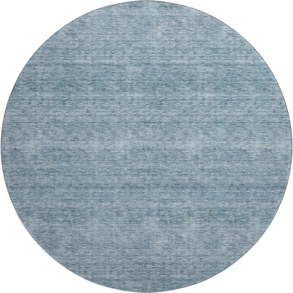 Luxury Washable Indoor/Outdoor Soft Essentials SE1 Blue 8' x 8' Rug