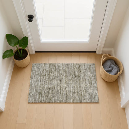 Luxury Washable Indoor/Outdoor Soft Essentials SE1 Ivory 1'8" x 2'6" Rug