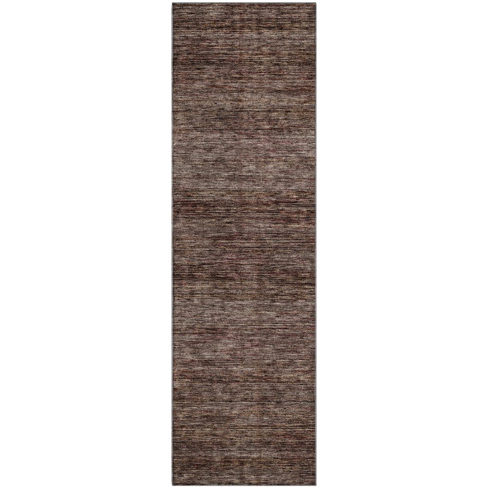 Luxury Washable Indoor/Outdoor Soft Essentials SE1 Brown 2'3" x 7'6" Runner Rug