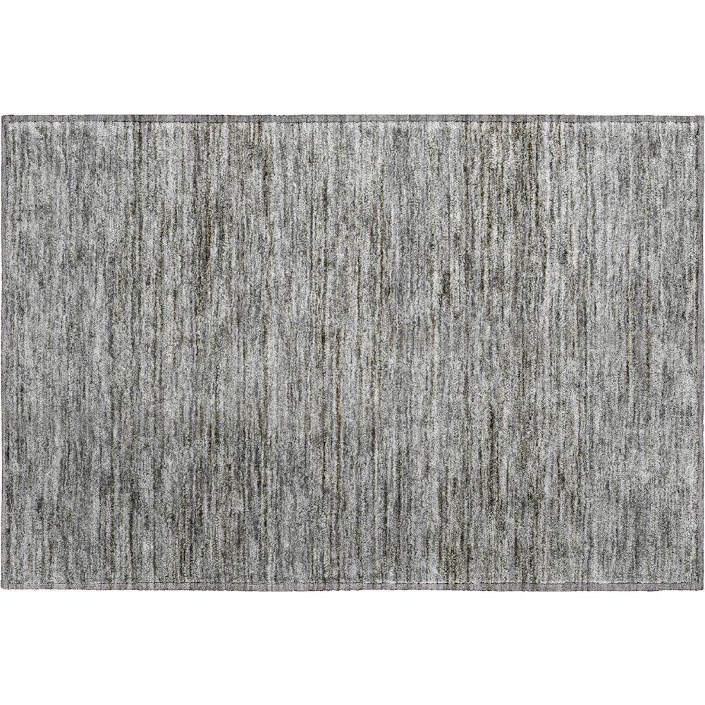 Luxury Washable Indoor/Outdoor Soft Essentials SE1 Gray 1'8" x 2'6" Rug