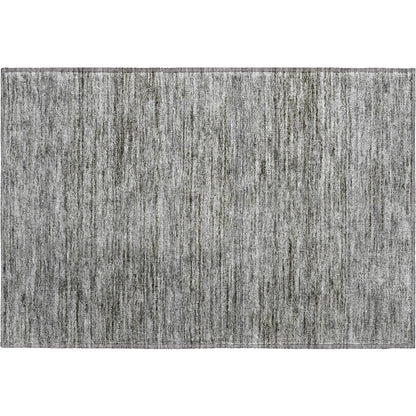 Luxury Washable Indoor/Outdoor Soft Essentials SE1 Gray 1'8" x 2'6" Rug