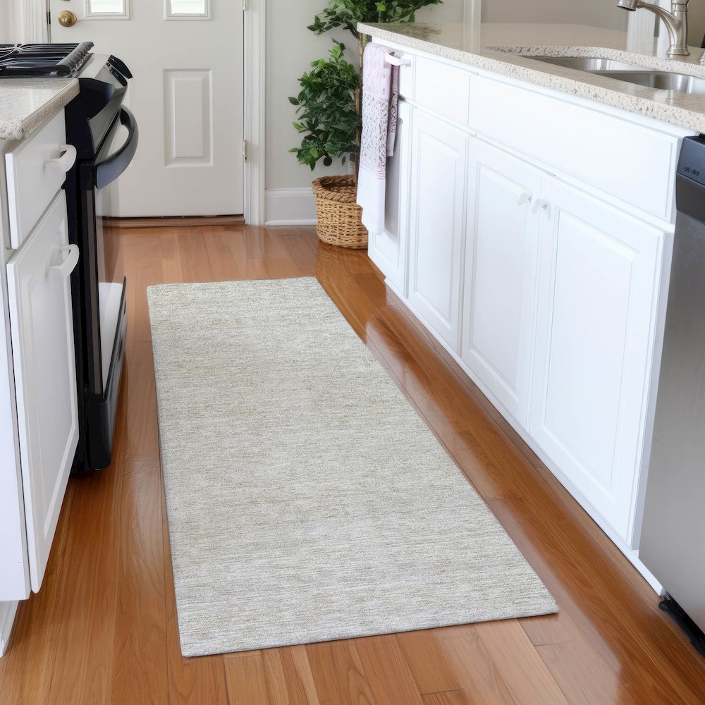 Luxury Washable Indoor/Outdoor Soft Essentials SE1 Ivory 2'3" x 7'6" Runner Rug
