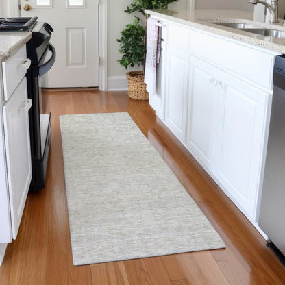 Luxury Washable Indoor/Outdoor Soft Essentials SE1 Ivory 2'3" x 7'6" Runner Rug