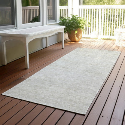 Luxury Washable Indoor/Outdoor Soft Essentials SE1 Ivory 2'3" x 7'6" Runner Rug