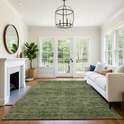 Luxury Washable Indoor/Outdoor Soft Essentials SE1 Green 2'6" x 3'10" Rug