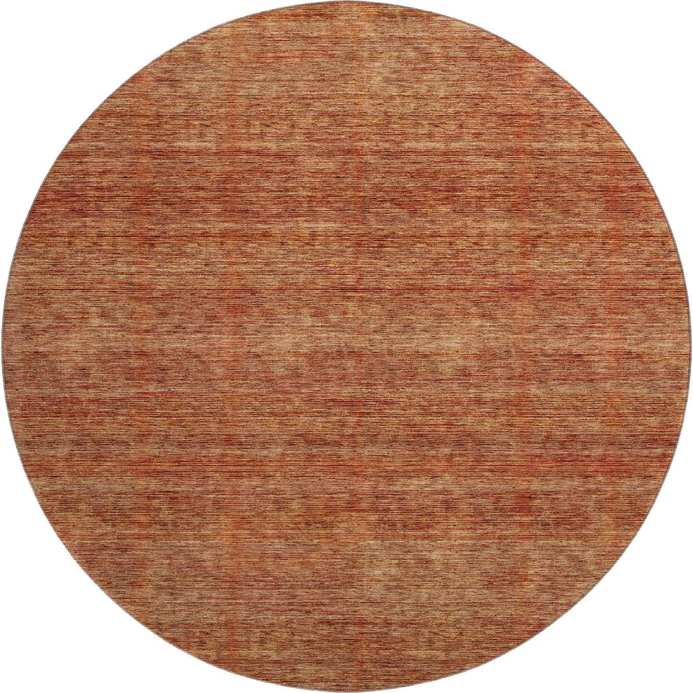 Luxury Washable Indoor/Outdoor Soft Essentials SE1 Orange 8' x 8' Rug