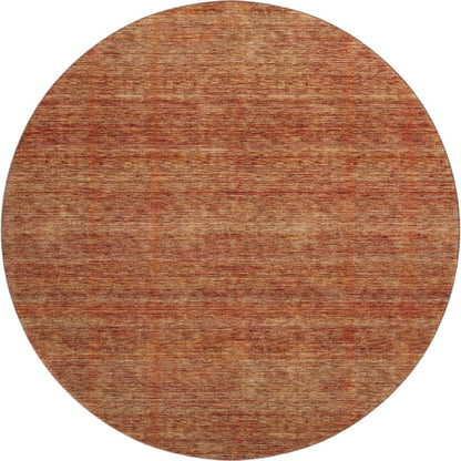 Luxury Washable Indoor/Outdoor Soft Essentials SE1 Orange 8' x 8' Rug