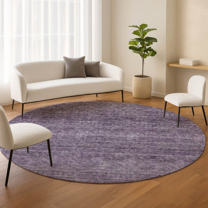 Luxury Washable Indoor/Outdoor Soft Essentials SE1 Purple 8' x 8' Rug