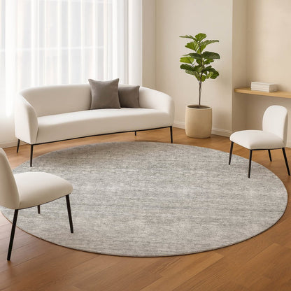 Luxury Washable Indoor/Outdoor Soft Essentials SE1 Gray 8' x 8' Rug