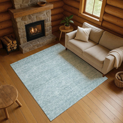 Luxury Washable Indoor/Outdoor Soft Essentials SE1 Blue 2'6" x 3'10" Rug