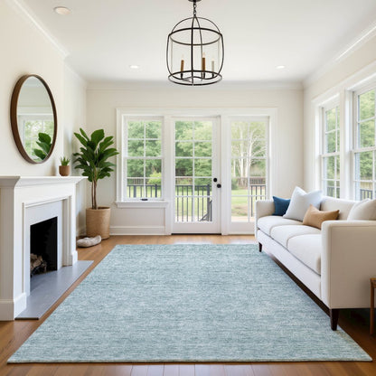 Luxury Washable Indoor/Outdoor Soft Essentials SE1 Blue 2'6" x 3'10" Rug