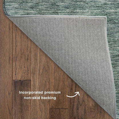 Luxury Washable Indoor/Outdoor Soft Essentials SE1 Teal 1'8" x 2'6" Rug