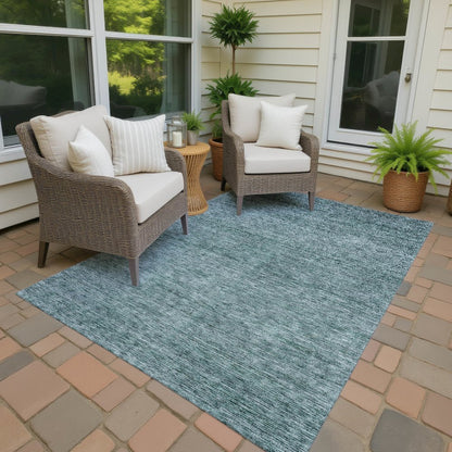 Luxury Washable Indoor/Outdoor Soft Essentials SE1 Teal 1'8" x 2'6" Rug