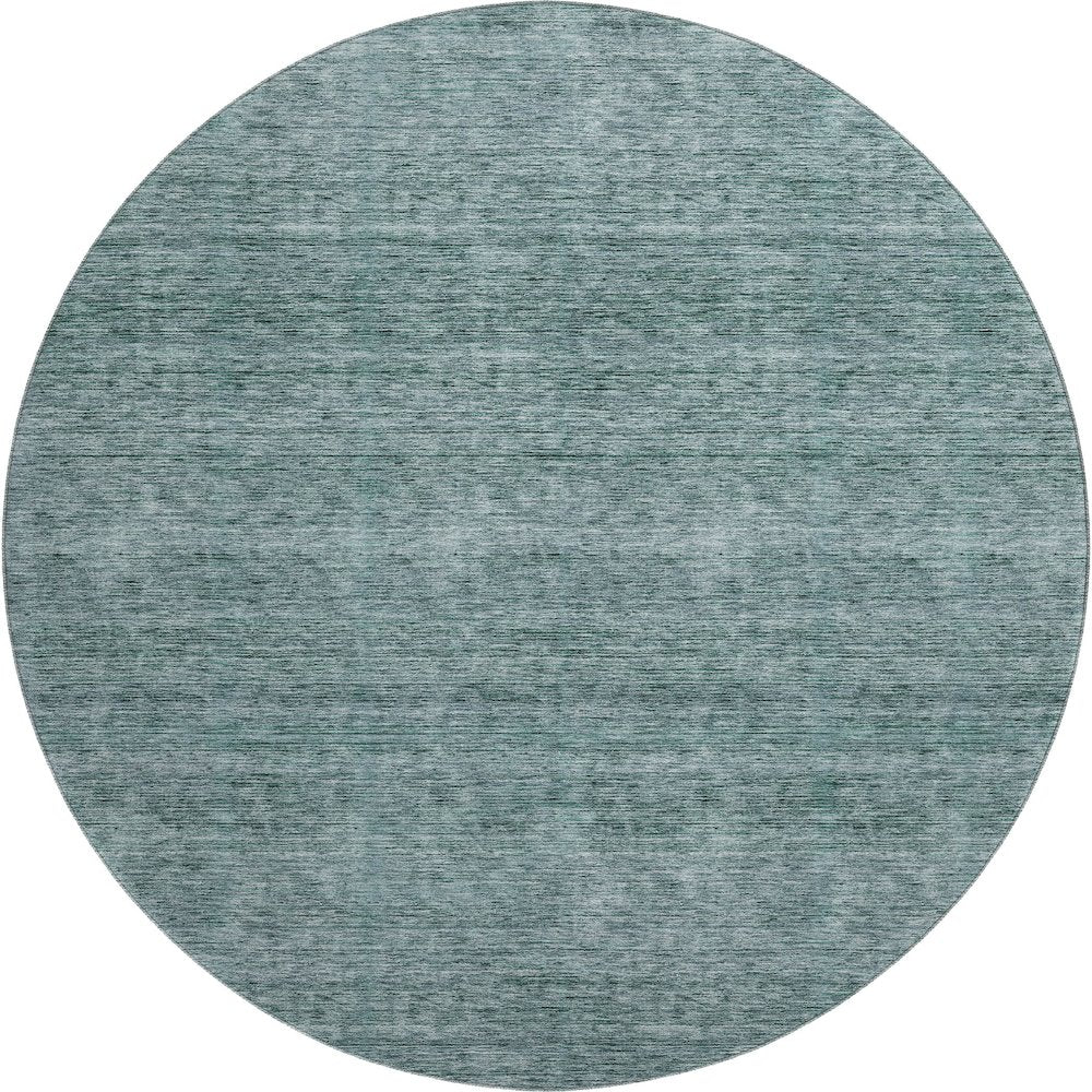 Luxury Washable Indoor/Outdoor Soft Essentials SE1 Teal 8' x 8' Rug