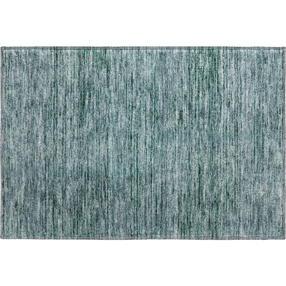 Luxury Washable Indoor/Outdoor Soft Essentials SE1 Teal 1'8" x 2'6" Rug