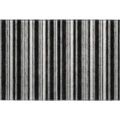 Luxury Washable Indoor/Outdoor Soft Essentials SE2 Black 1'8" x 2'6" Rug