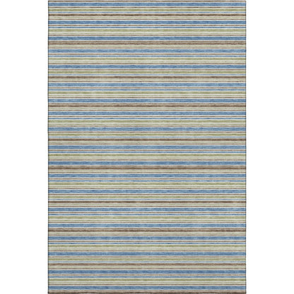 Luxury Washable Indoor/Outdoor Soft Essentials SE2 Blue 2'6" x 3'10" Rug