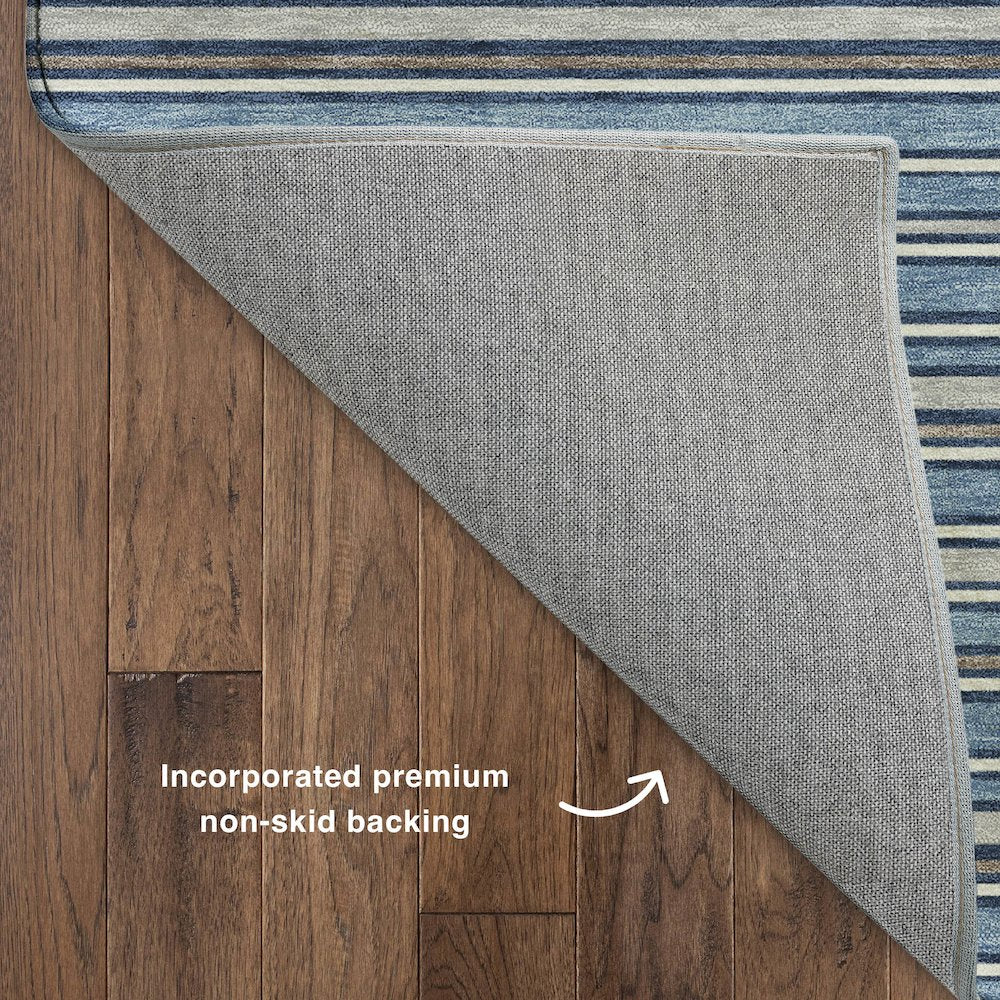 Luxury Washable Indoor/Outdoor Soft Essentials SE2 Blue 1'8" x 2'6" Rug