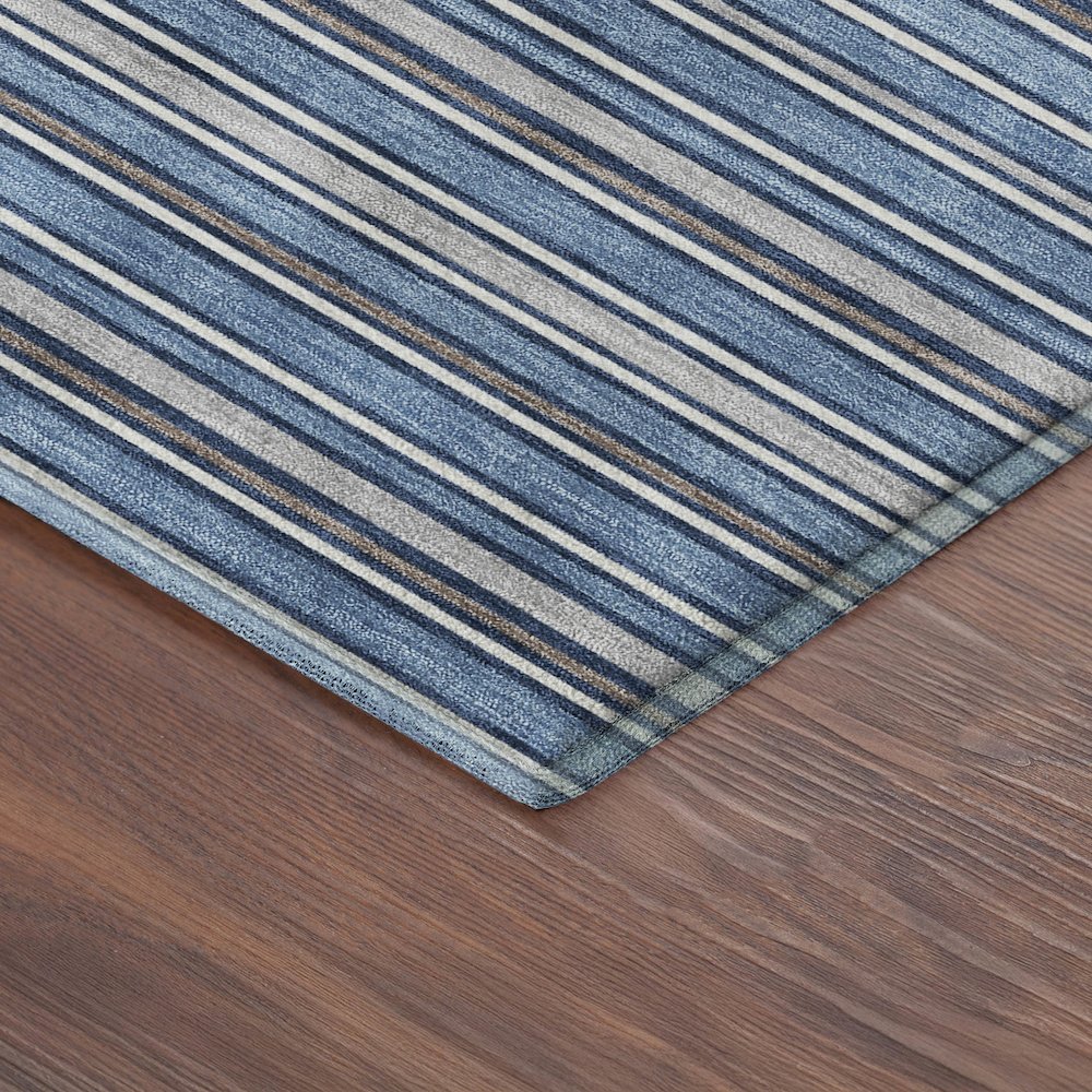 Luxury Washable Indoor/Outdoor Soft Essentials SE2 Blue 1'8" x 2'6" Rug