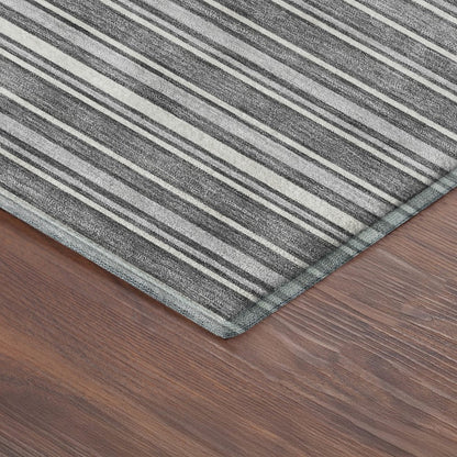 Luxury Washable Indoor/Outdoor Soft Essentials SE2 Gray 1'8" x 2'6" Rug